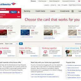 Bank of America homepage