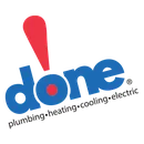 Done! Plumbing, Heating, Cooling & Electric brand logo