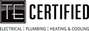TE Certified, Electrical, Plumbing, Heating & Cooling logo