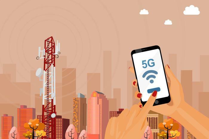 5G phone service concept