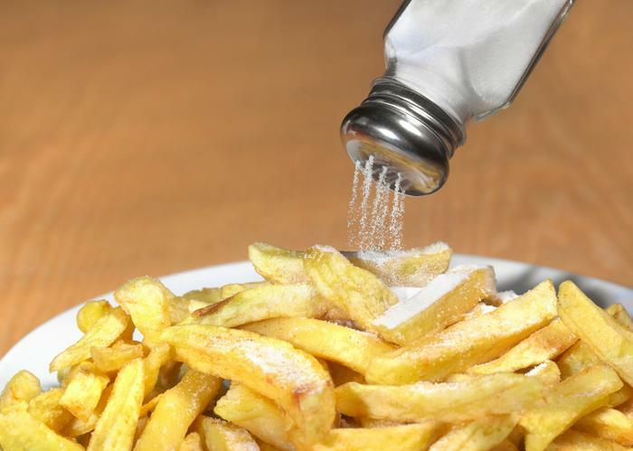 Adding salt to fries concept