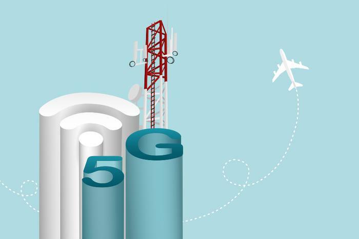 Airline and 5G network concept