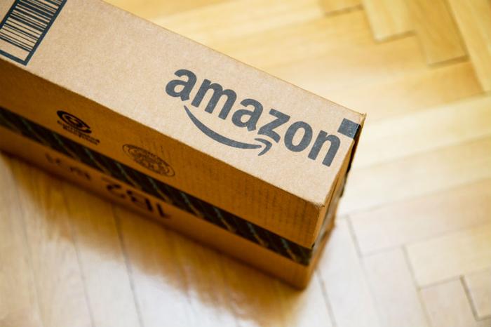 Amazon package on floor