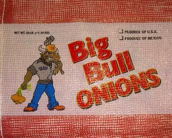 Big Bull Onions bag