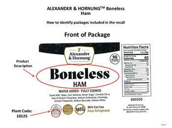 Alexander & Hornung Boneless Ham product label