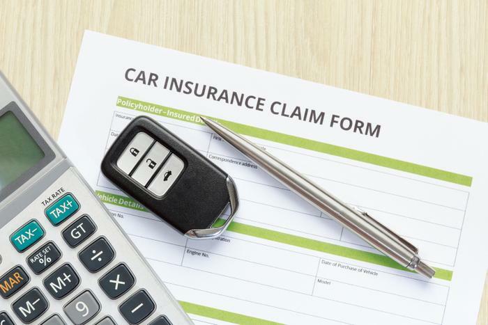 Car insurance claim form concept