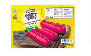Mighty Meat chicken and pork hotdogs