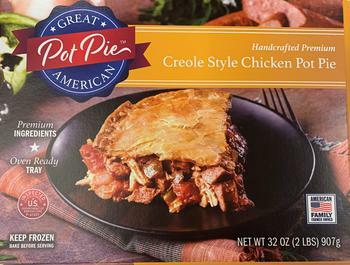 Creole style chicken pot pie box