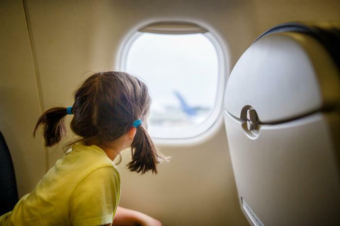 Child on airplane 
