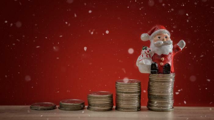 Christmas and finance concept