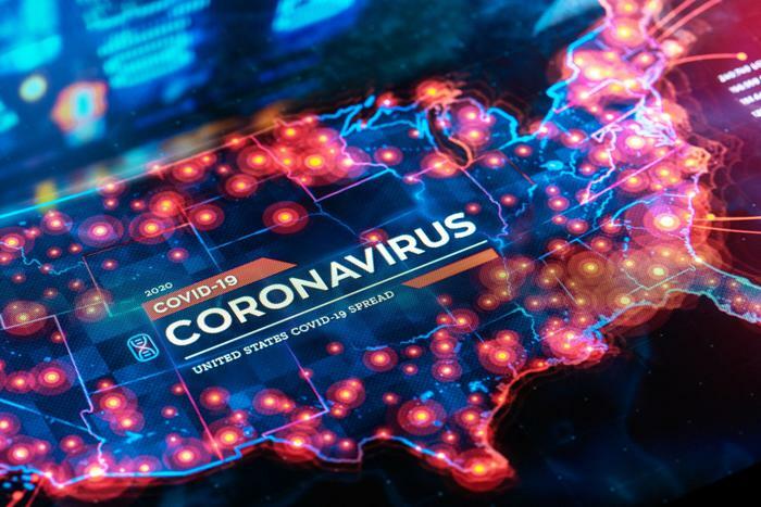 Coronavirus U.S. map concept