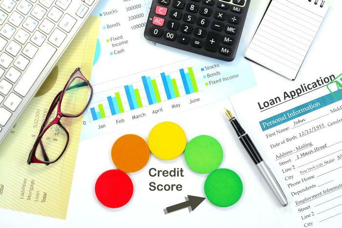 Credit score and loan application concept