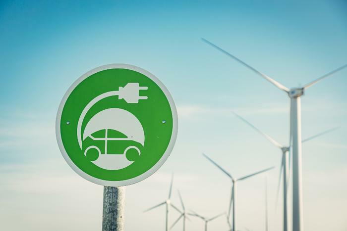 Electric vehicle charging and wind power concept