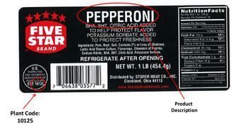 Five Star Pepperoni label