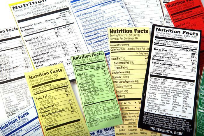 Food label and nutrition facts