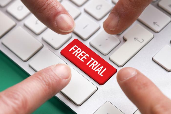 Free Trial offer on keyboard