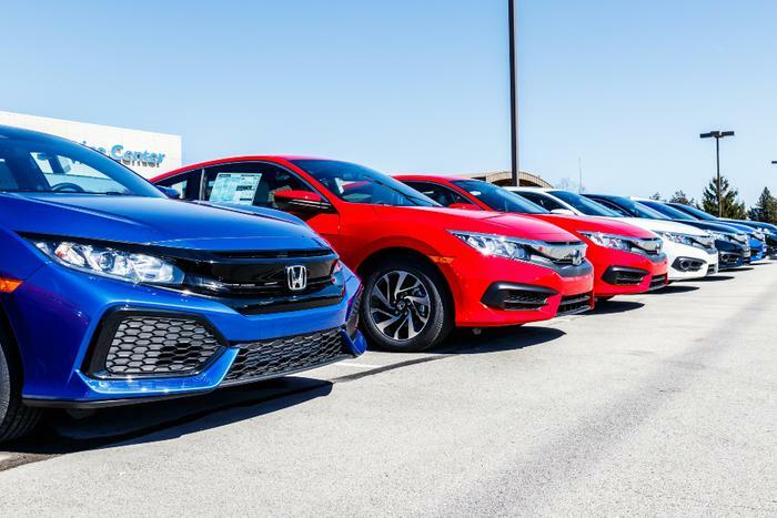 Honda vehicles in row