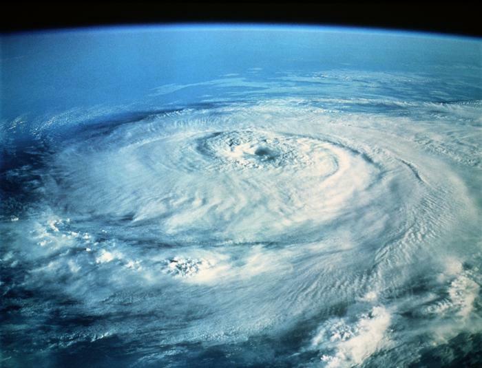 Hurricane or storm concept from space