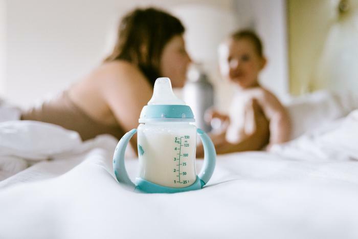 Infant formula or milk in bottle
