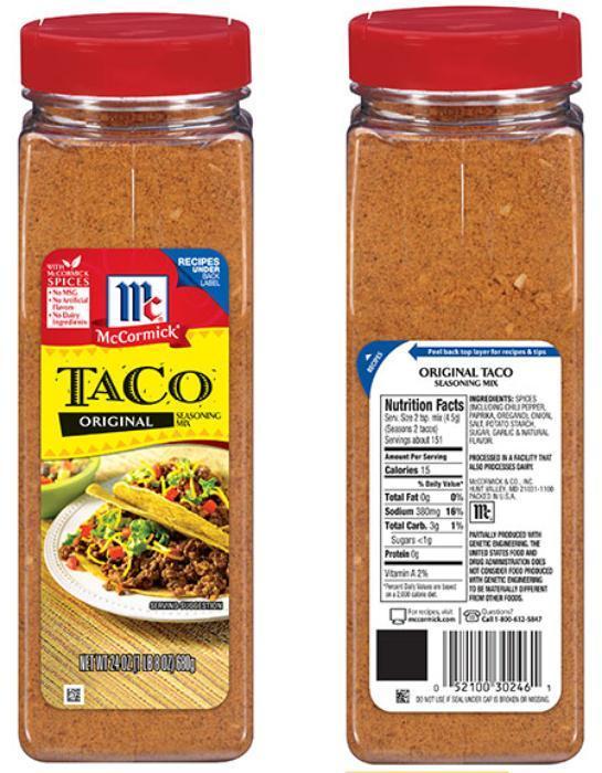 What Are The Ingredients In Mccormick Taco Seasoning Mix