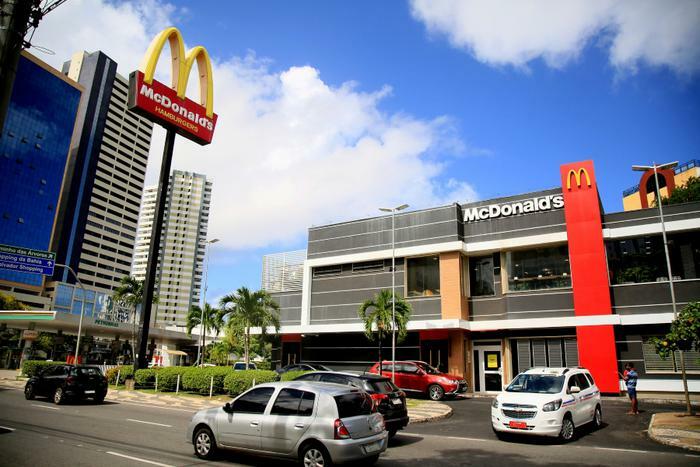 McDonald's sign and restaurant