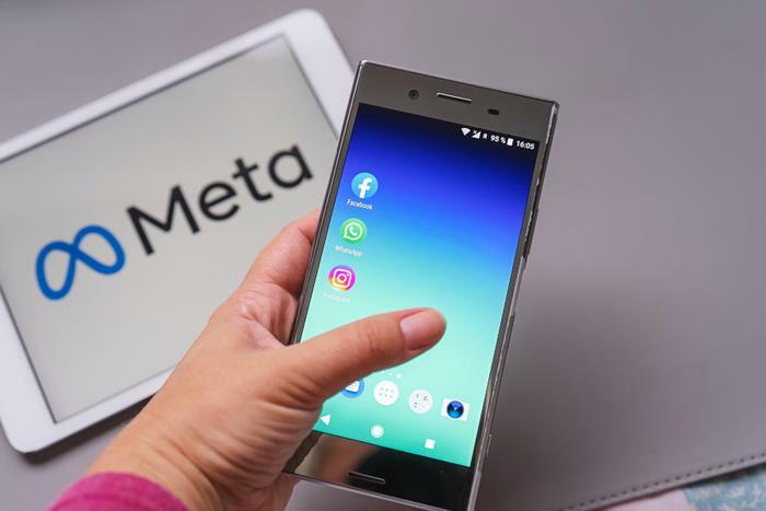 Meta company concept with phone