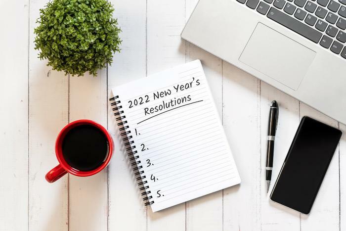 New Year's resolutions for 2022 concept