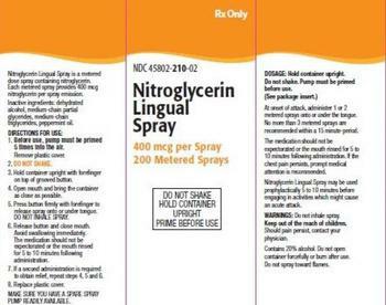 Nitroglycerin Lingual Spray label