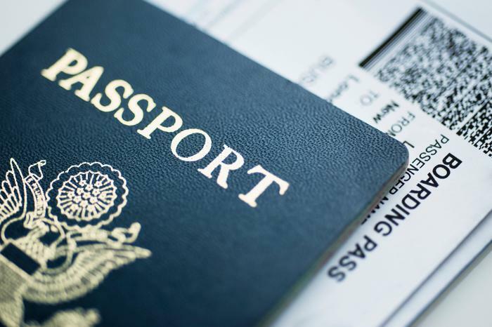 Passport and boarding pass