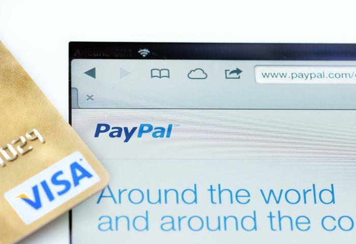 PayPal and credit card concept