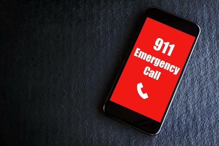 Phone calling 911 concept