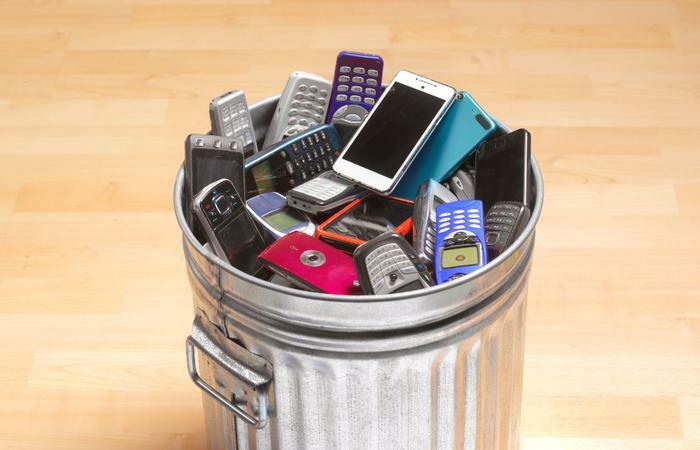 Phones in garbage 