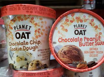  Planet Oat Chocolate Chip Cookie Dough and Planet Oat Chocolate Peanut Butter Swirl Non-Dairy Frozen dessert