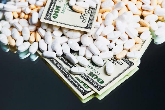 Prescription drug costs concept