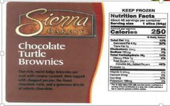 Sienna Chocolate Decadent Brownies label