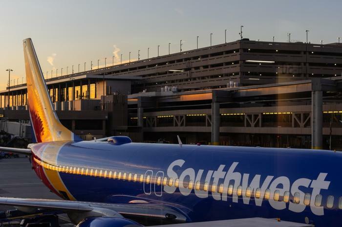 Southwest Airlines plane and airport