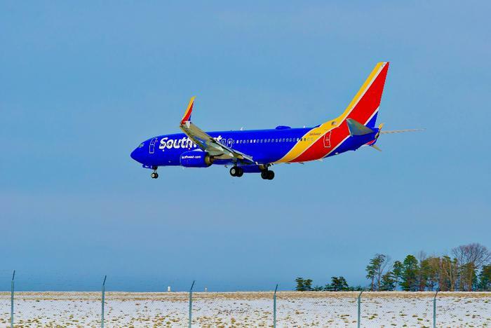 Southwest Airlines plane landing