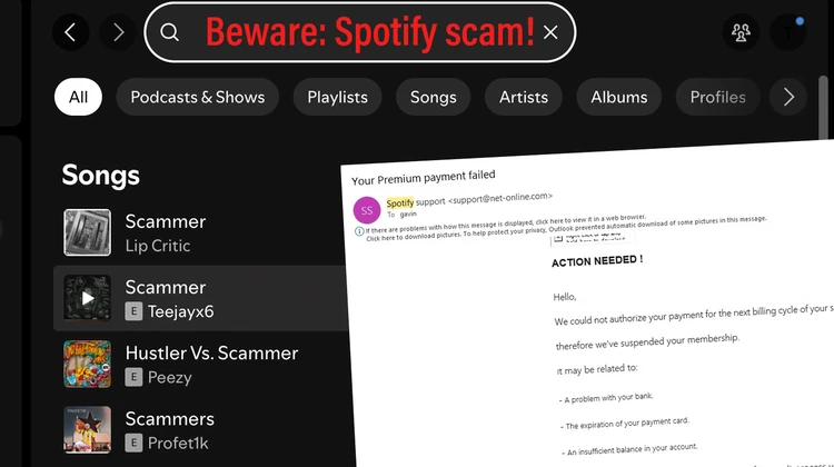 Spotify scam