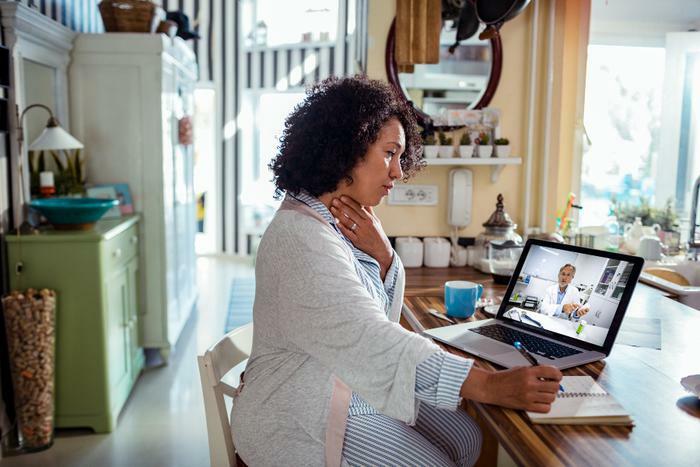 Telehealth concept with doctor and patient