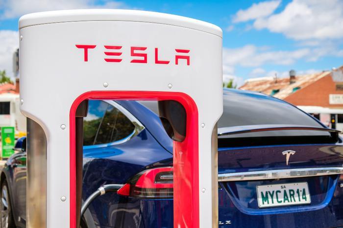 Tesla at electric fuel pump 