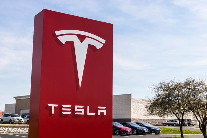 Tesla dealership sign