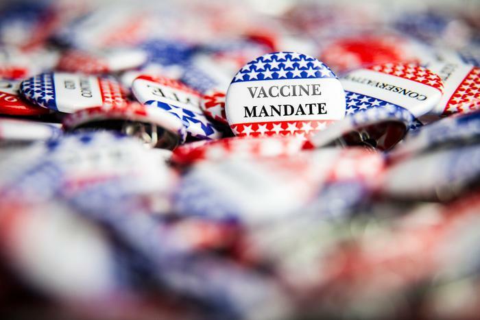 Vaccine mandate political button