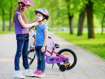 kid wearing a helmet