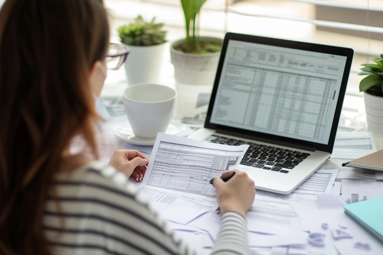 Woman doing taxes