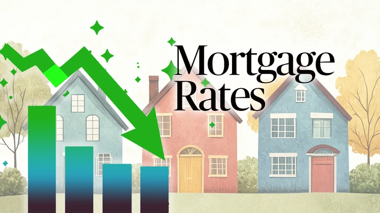 Dropping mortgage rates graphic