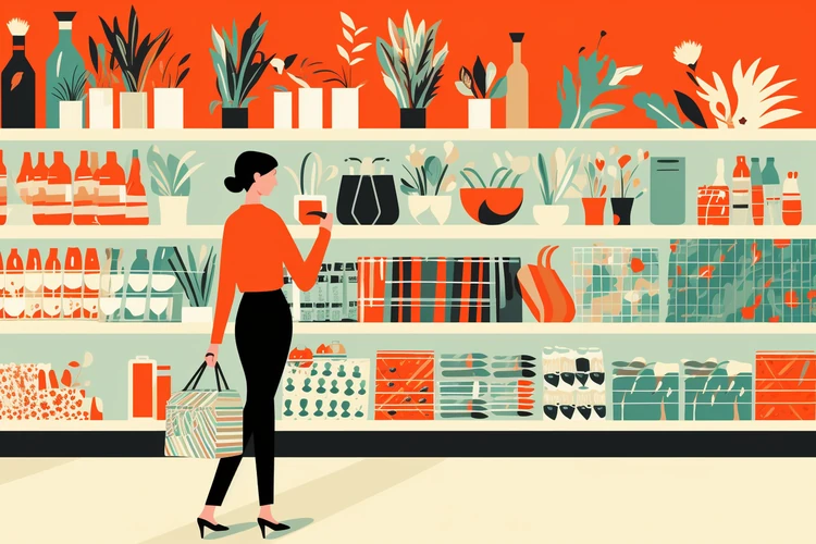 “an illustration of someone shopping in a store