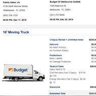 budget truck rental fees