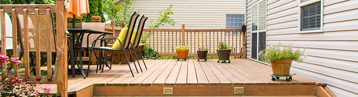 large wooden deck