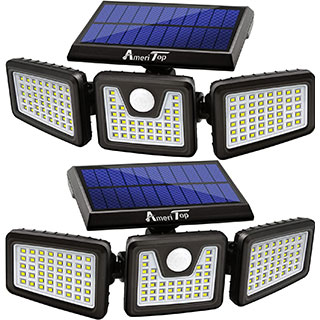 ameritop outdoor solar lights (two-pack)