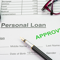 personal loan document stamped approved